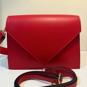 Made in Italy - Genuine Leather Bag - Chic Red Crossbody Bag